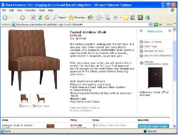 Figure 1.2 An e-commerce web page for furniture (source: crateandbarrel.com) 