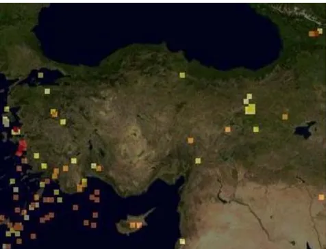 Figure 11: Overlaid layer created by PI module in WMS client after running PI geophysics application over the map 