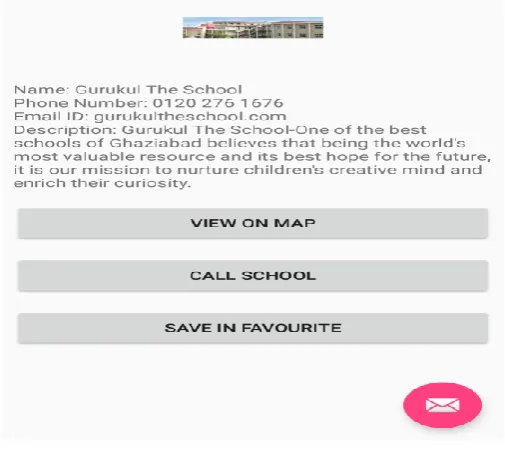 Fig - 4 : Clicked school  related details 