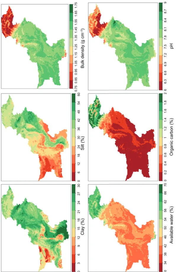 Fig. 1. Spatial distribution of soil properties in Pakistan.