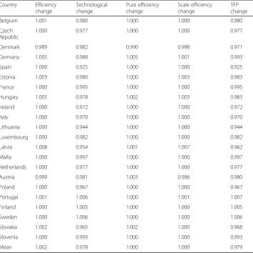 Table 5 Estimation of total factor productivity change and its components—2004–2012