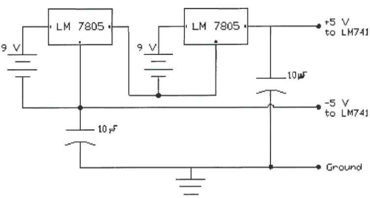 Figure 12. circuit Voltage regulator circuit used to power the inverting and prevent voltages greater than 5 V reaching the Handy Board