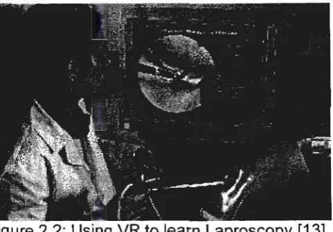Figure 2.2: Using VR to learn Laproscopy [13] 