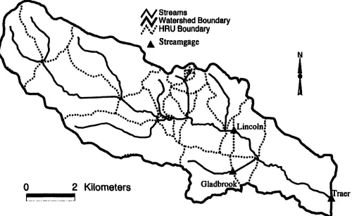 Figure 2.4 Stream Gage Locations: Four Mile Creek 