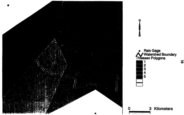 Figure 2.6 Thiessen Polygons; Four Mile Creek Watershed 