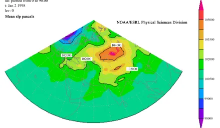 Figure 4. Surface pressure map on 2 January.                                                                         