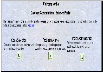 Figure 3: Gateway's “Welcome Page” provides is an entry point for users and administrators.