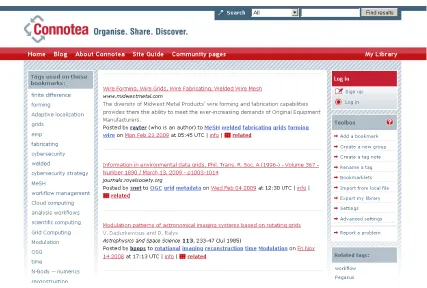 Figure 2-5 : Connotea Annotation Tool 