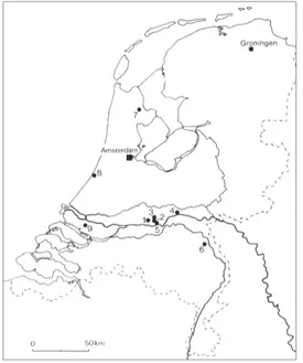 Fig. 1. Location of the sites mentioned in this paper: 1.