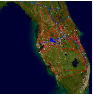 Figure 4-13 – Sample IEISS output generated by the WMS; The blue region is the affected area 