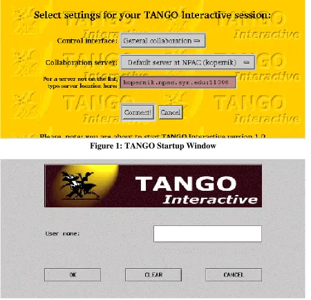 Figure 1: TANGO Startup Window 