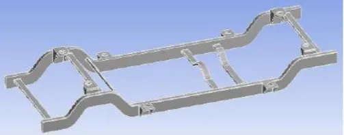 Fig. 1. 3D model of chassis frame  