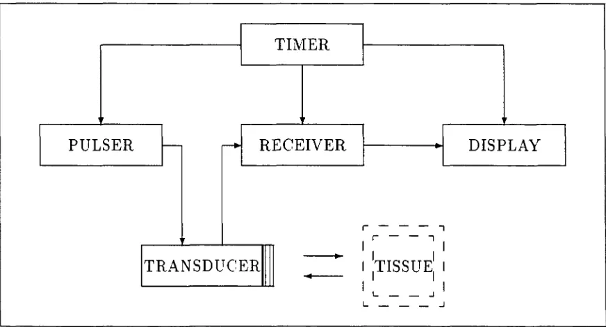Figure 2.7: Block diagram of simplified pulse-echo instrument 