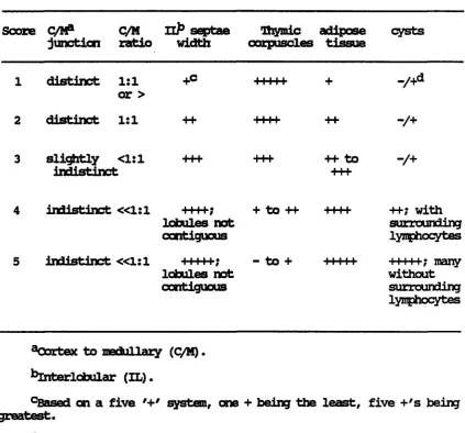 Table 1. Explanation of thymic morphology scaring system 