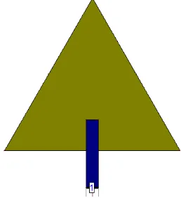 Fig -1: Triangular patch antenna with proximity feed  