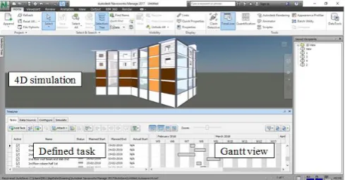 Fig -3 : Interfaces of Autodesk NavisWork of 4D Simulating. 