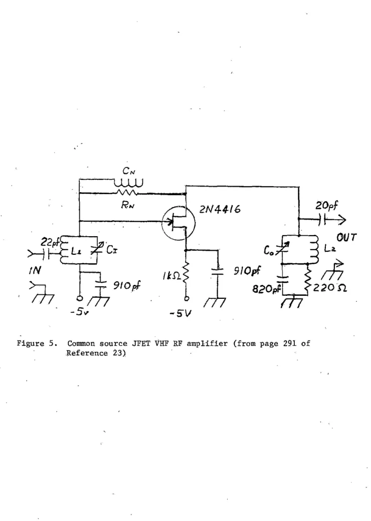 Figure  5.  Common  source  JFET  VHF  RF  amplifier  (from  page  291  of  Reference  23) 