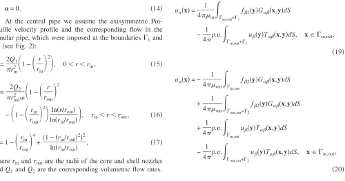 Fig. 2. For a point x of the Lyapunov curve �in,out, the fol-lowing dimensional integral equations hold: