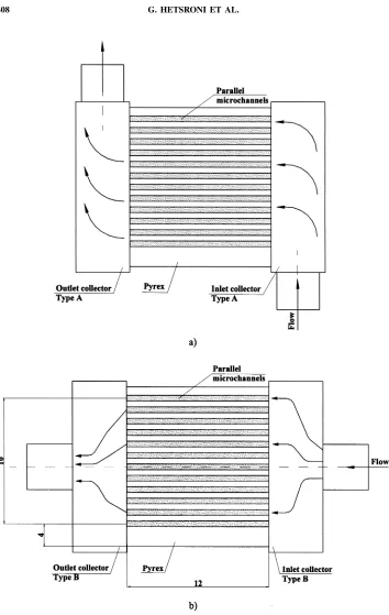 Figure 4. Manifolds: a) collector type A, b) collector type B.