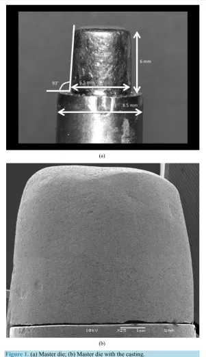 Figure 1. (a) Master die; (b) Master die with the casting. 