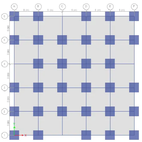 Fig.-2: Plan view with floating column at exterior side of frame 