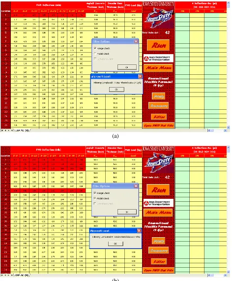 Figure 10. Filtering the FWD data: (a) range check, (b) range and model check  