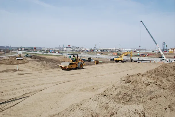 Figure 1. The location of the new bridge during stage 1  (looking west from the existing bridge) 