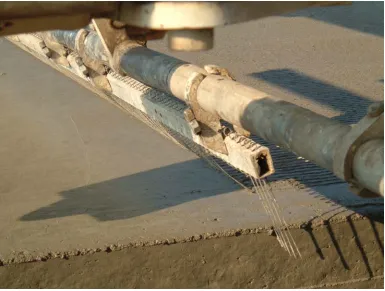 Figure 14. Angle of tines affecting contact with concrete surface. 