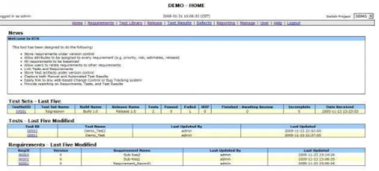 Figure 5: RTH main page 