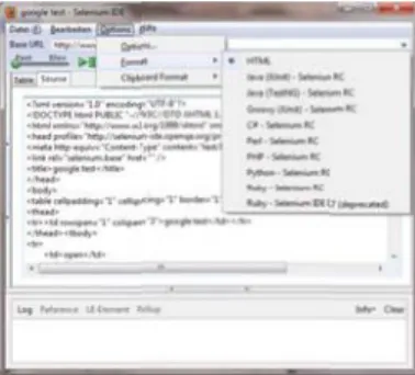 Figure 7: Graphical User Interface for Selenium IDE 