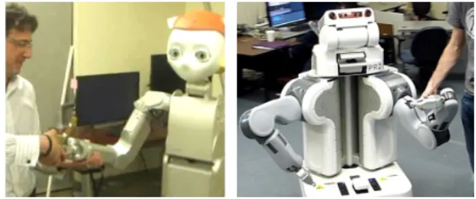 Fig. 1. To date, the stanford-wbc software has been integrated on UT Austin’s Dreamer and Willow Garage’s PR2, which are quite distinct in their mechatronics as well as their development and runtime system environments.