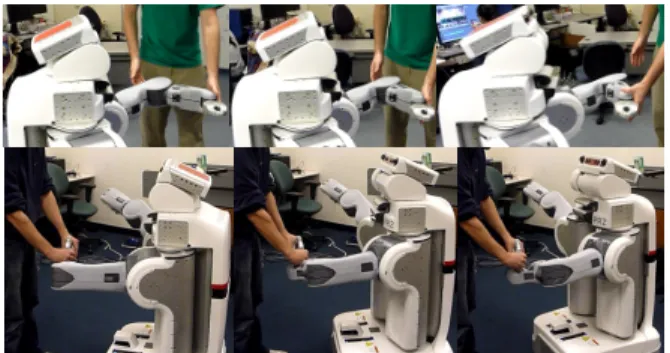 Fig. 9. Translating errors in the end-effector position and orientation into virtual torques at the base, and then translating these torques into base velocity commands using a viscosity approximation, allows to easily control the robot by pushing and twis