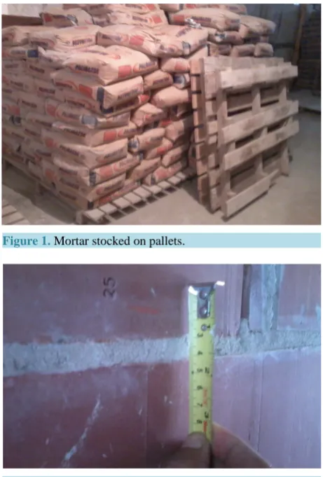 Figure 1. Mortar stocked on pallets.                               