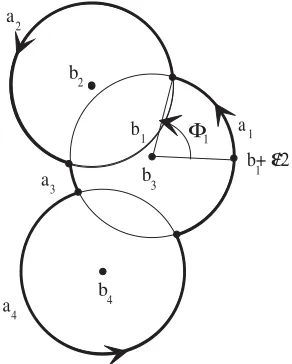 Figure 2. A three point example of how the Prune algorithm works. Note that BnðVÞ includes four pointsalthough there are only three points in V:
