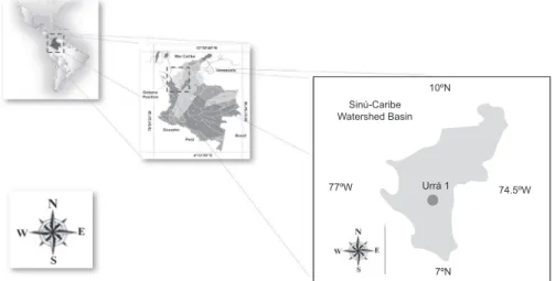Fig. 1. Location of the study area and Urrá 1 reservoir.