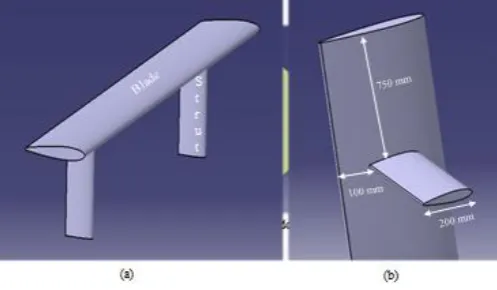 Fig -1: 3D single blade with struts  