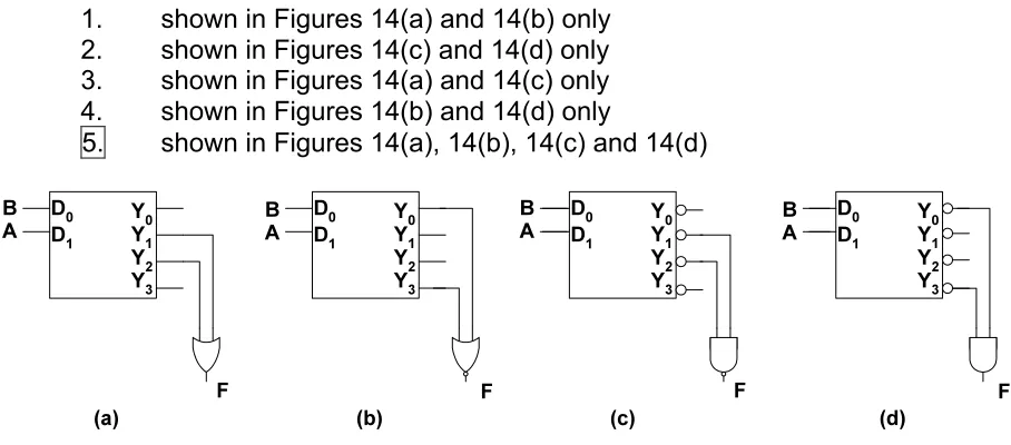 Figure 13  - Decoders without an enable signal for question 18  