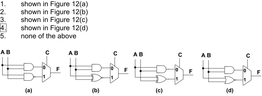 Figure 11  - Implementations for function F(A,B,C) for question 16 