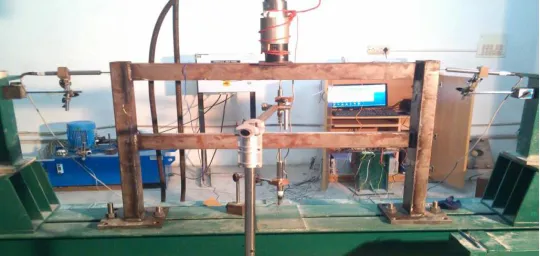 Fig.1.6 Test set-up for single bay two storeyed hollow frame 