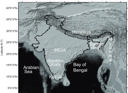 Fig. 2. The Indian sub-Continent.