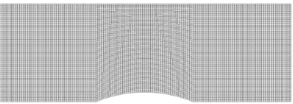 Fig. 1. Structured mesh for the ﬂow over a bump.