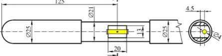 Fig. 1 The design and dimensions of the extinction probe head. 
