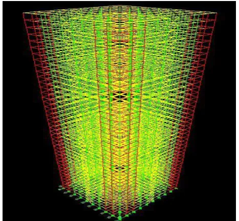 Figure 9 : 3D Model of 40 storey building. 
