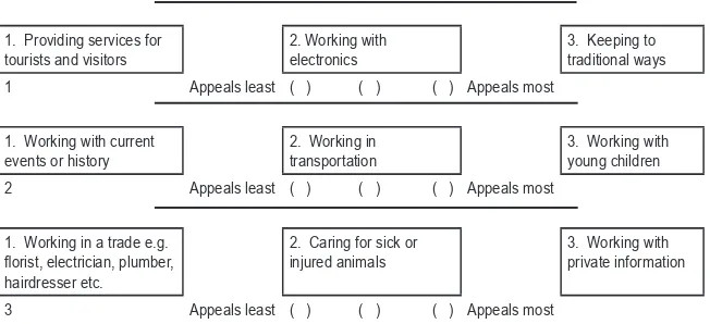 Figure 2    Examples of the trilemmas used in the questionnaire of Study 2.