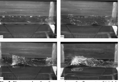 Fig. 3. optical method and by data from a wave recorder in the case of (b) a foam line and (c) the rear front of the wave