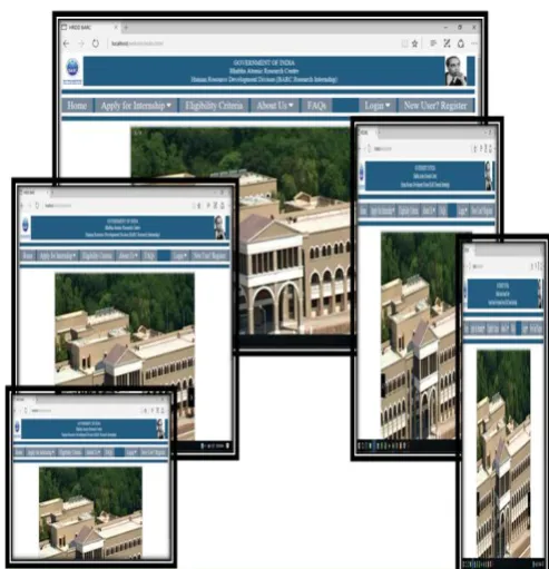 Fig. Responsive web page for various screen resolution devices (HRDD BARC Web Portal) 