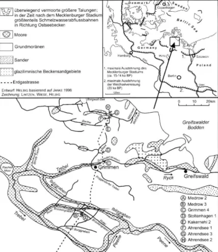 Abb. 1: Untersuchungsgebiet mit Lage der Profile. 