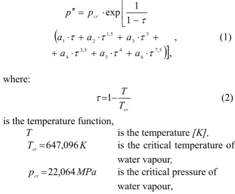 Table 2. The constants in equation (1).