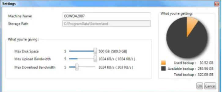 Figure 3 displays the first implementation of the UI, a “set- “set-tings window” that a user can open to interact with the  mar-ket