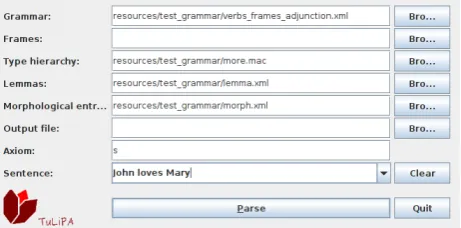 Figure 3: The user interface of TuLiPA